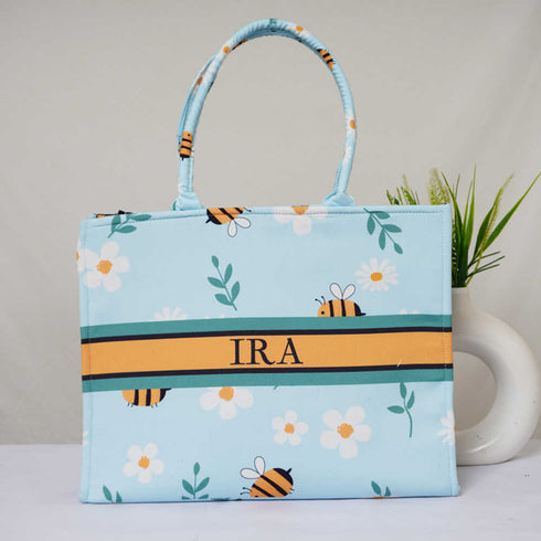 Personalised Floral Printed Kids Box Bag