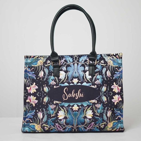 Personalised Floral Printed Box Bag