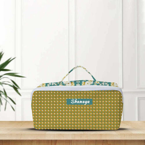 Personalised Floral Travel Cosmetic Storage Vanity Pouch