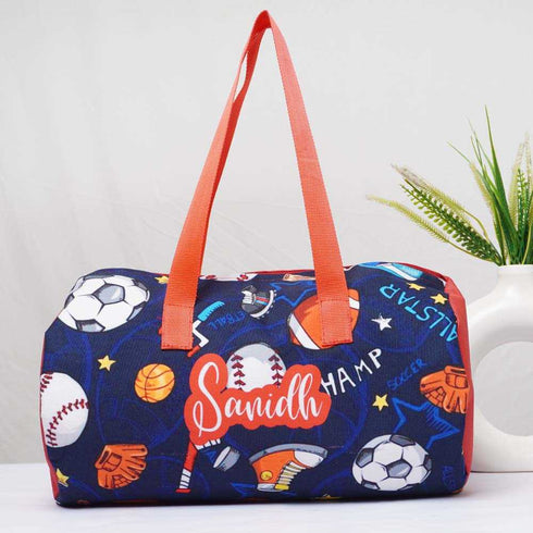 Personalised Football Printed Kids Duffle Bag