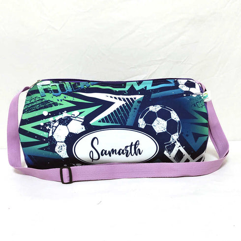 Personalised Football Printed Kids Sling Duffle Bag