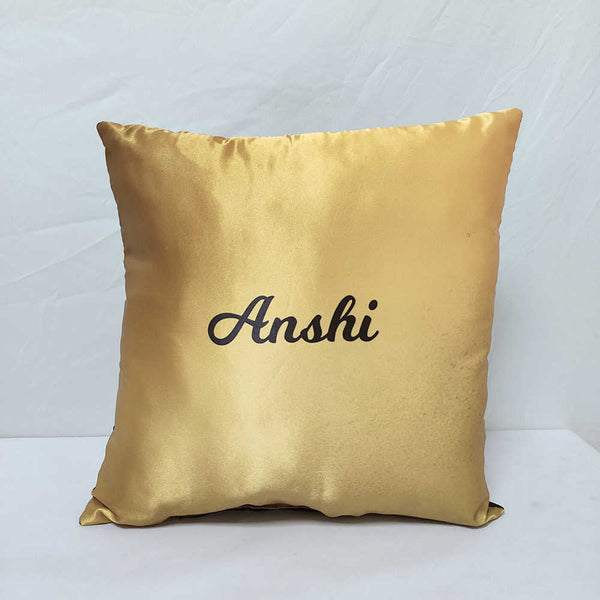 Personalised Golden Printed Cushion