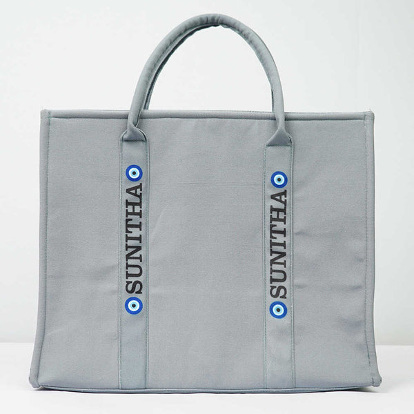 Personalised Grey Woody Handbag Tote Bag