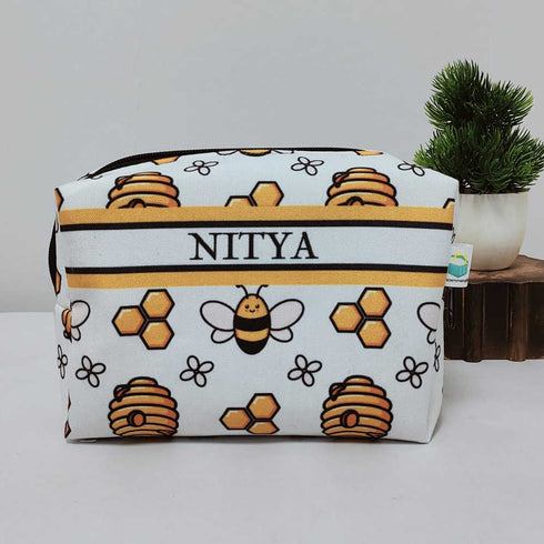 Personalised Honey Bee Printed Kids Box Pouch