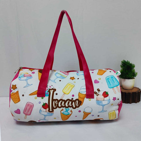 Personalised Ice Cream Printed Kids Swimming Duffle Bag
