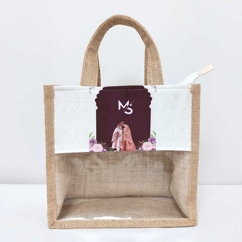 Personalised Jute & Canvas Lunch Bag
