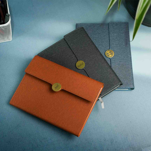 Personalised Jute Finish Diary & Nexon Pen Set