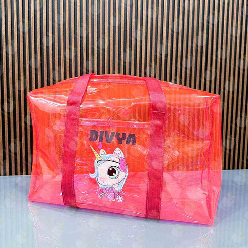 Personalised Kids Swimming Jelly Duffle Bag - Pink