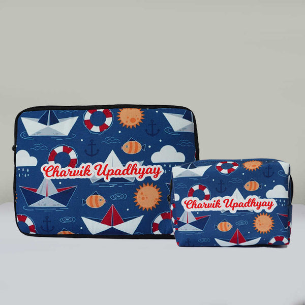 Personalised Laptop Sleeve/Cover & Box Pouch Kids Combo