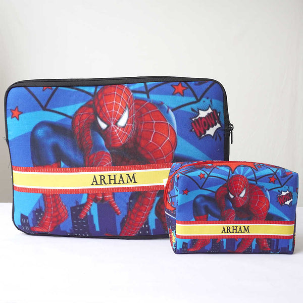 Personalised Laptop Sleeve/Cover & Box Pouch Kids Combo