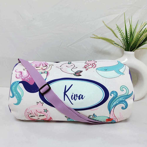 Personalised Little Mermaid Kids Sling Duffle Bag