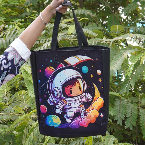 Personalised Moon Printed Kids Art Tote Bag
