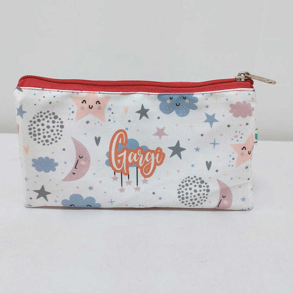 Personalised Moon Printed Kids Pencil Pouch