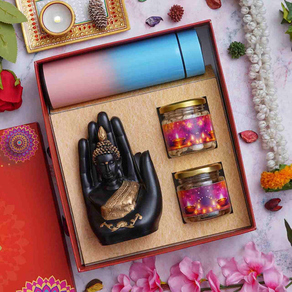 Personalised Mulitcolor Temperature Bottle Diwali Combo Gift Set