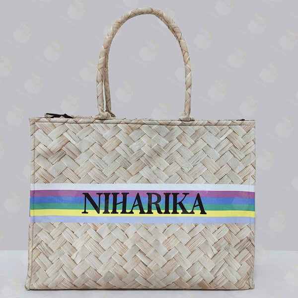 Personalised Multicolor Stripes Printed Box Bag