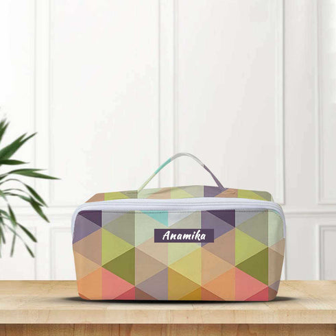 Personalised Multicolor Travel Storage Vanity Pouch for Women