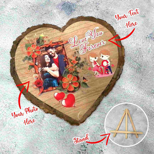 Personalised Natural Wooden Slice Photo Frame