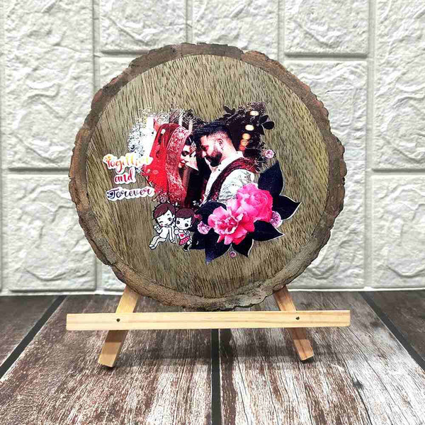 Personalised Natural Wooden Slice Photo Frame