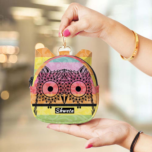 Personalised Owl Printed Backpack Keychain