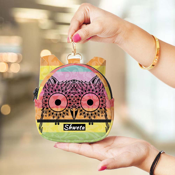 Personalised Owl Printed Backpack Keychain