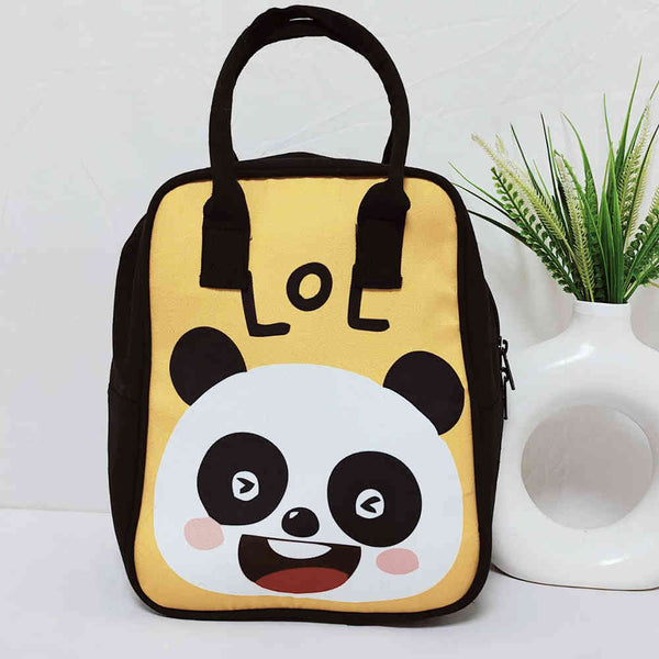 Personalised Panda Printed Canvas Lunch Bag