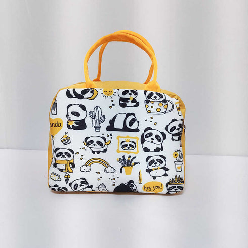Personalised Panda Printed Kids Lunch Bag With Handle