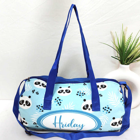 Personalised Panda Printed Kids Sling Duffle Bag