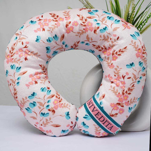 Personalised Pink Floral Printed Neck Pillow