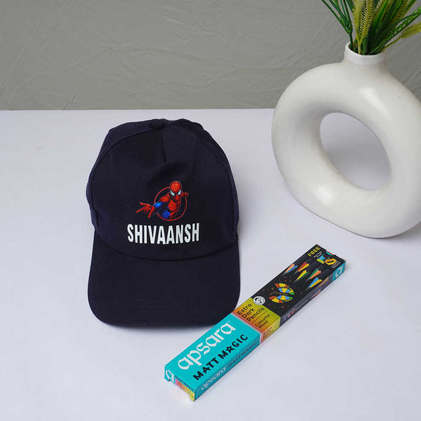Personalised Printed Kids Cap/Hat & Apsara Pencil Combo