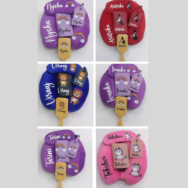 Personalised Printed Kids Neck Pillow Combo Gift Set