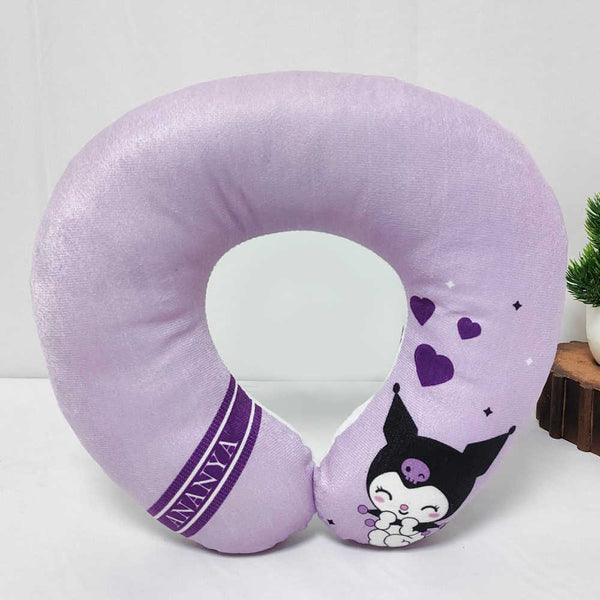 Personalised Purple Printed Kids Neck Pillow