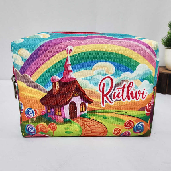 Personalised Rainbow Printed Box Pouch for Kids
