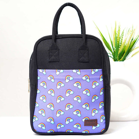 Personalised Rainbow Printed Canvas Lunch Bag