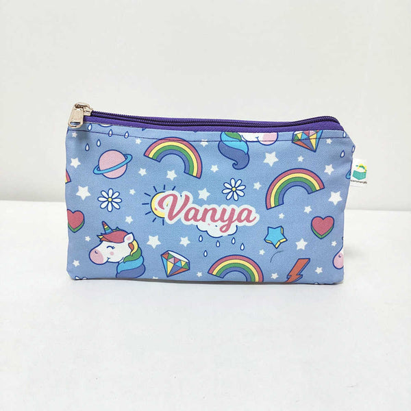 Personalised Rainbow Printed Kids Pencil Pouch
