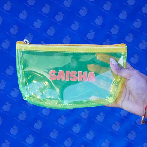 Personalised Small Jelly Travel Pouch for Kids - Green