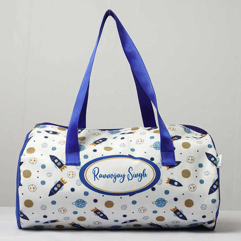 Personalised Space Printed Kids Swimming Duffle Bag