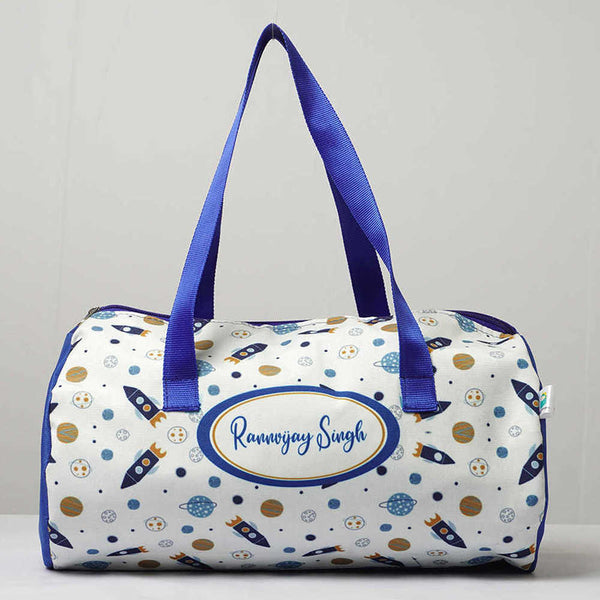 Personalised Space Printed Kids Swimming Duffle Bag