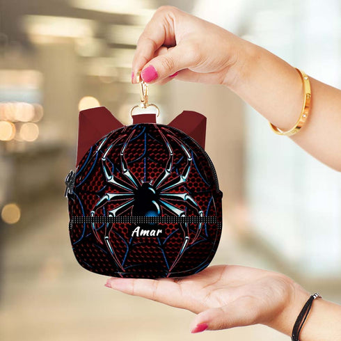 Personalised Spider Printed Backpack Keychain