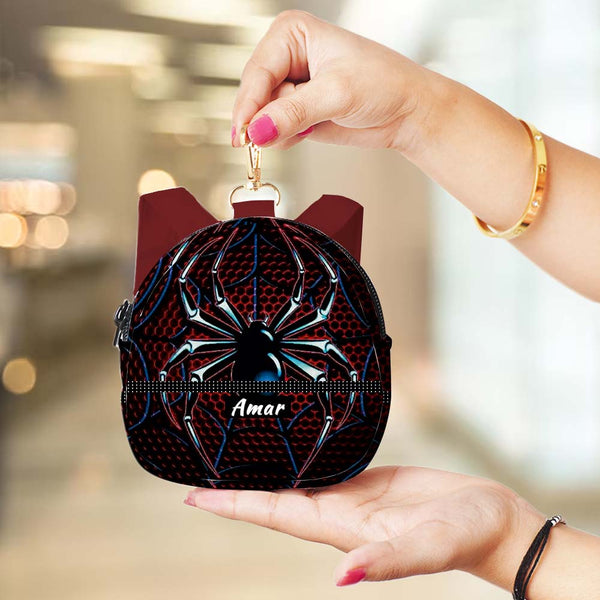 Personalised Spider Printed Backpack Keychain