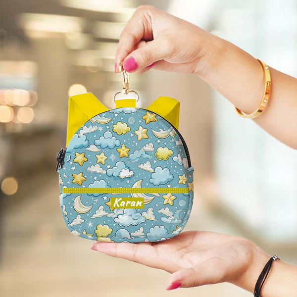 Personalised Stars Printed Backpack Keychain