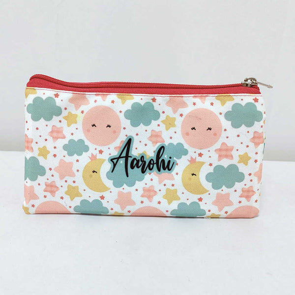 Personalised Stars Printed Kids Pencil Pouch