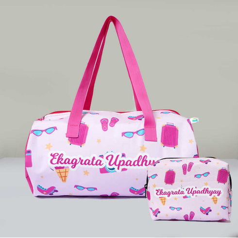 Personalised Sunglass Printed Kids Duffle Bag & Box Pouch Gift Combo