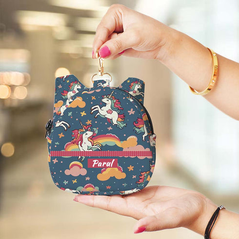 Personalised Unicorn Printed Backpack Keychain