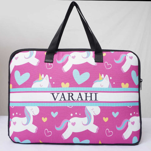 Personalised Unicorn Printed Kids Laptop Bag