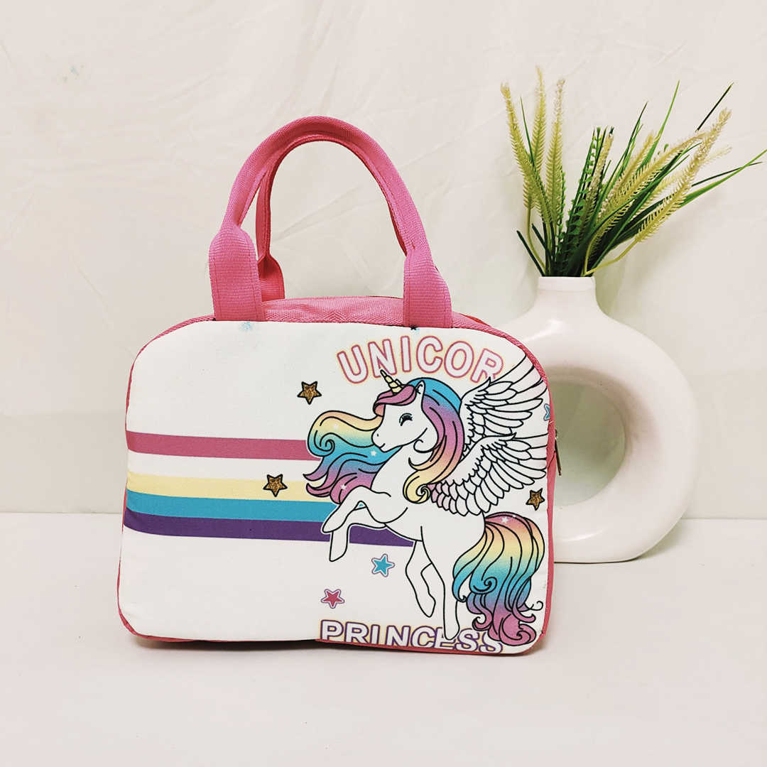 Personalised Unicorn Printed Kids Lunch Bag With Handle