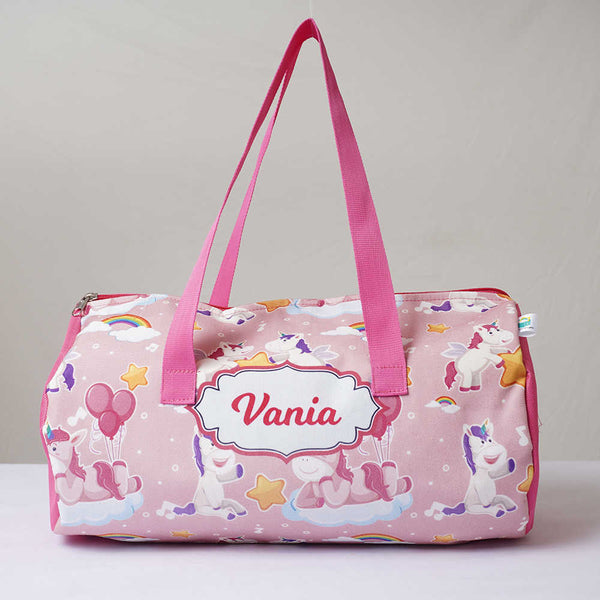 Personalised Unicorn Printed Kids Swimming Duffle Bag
