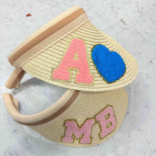 Personalised Visor Hat with Patch or Initial