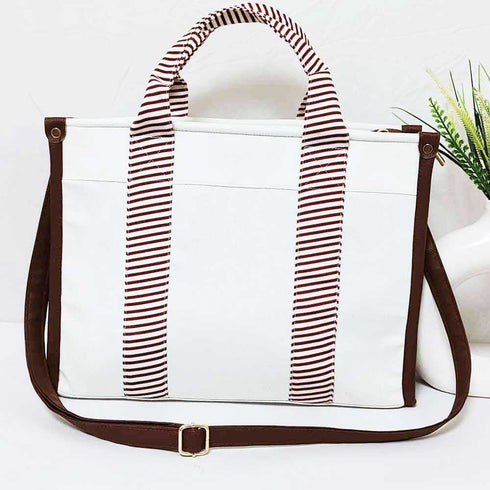 Personalised White & Brown Woody Tote Bag