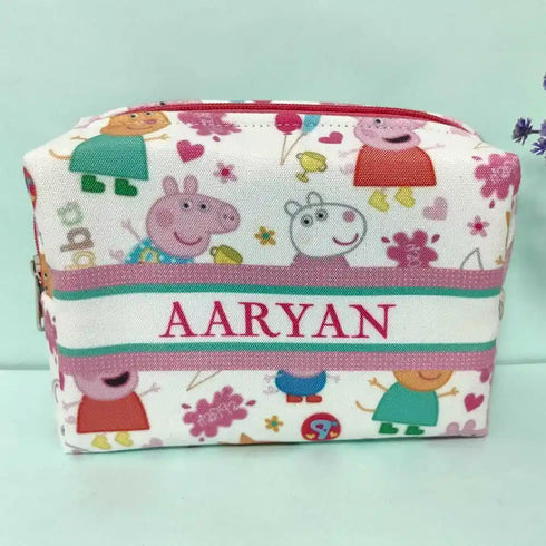 Personalized Cartoon Printed Neck Pillow with Box Pouch Combo for Kids