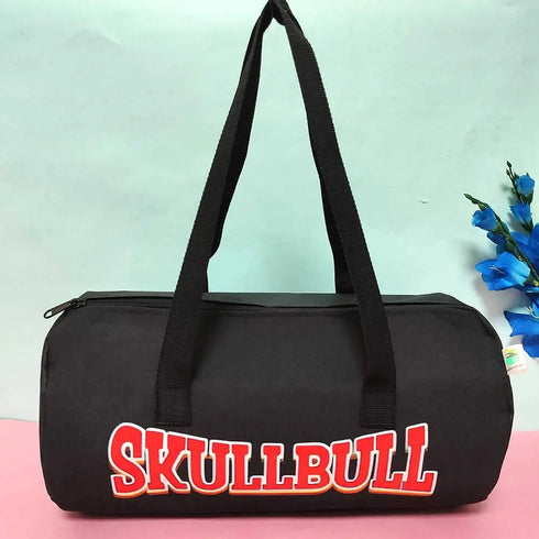 Personalized Black Printed Swimming Duffle Bag for Kids